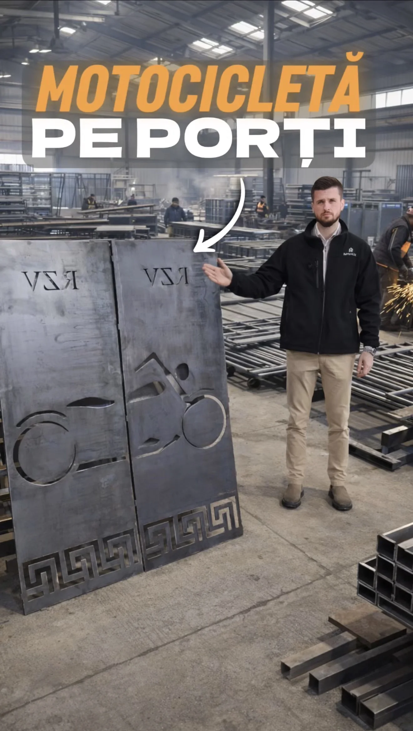 Porți personalizate cu decupaj laser — Motocicleta clientului în metal (Video)